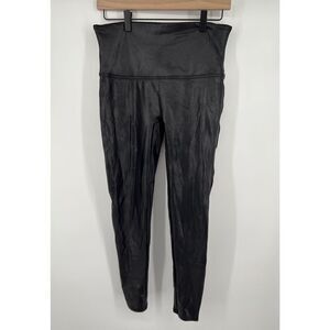 SPANX  Faux Leather Leggings in Black Stretch XL Petite